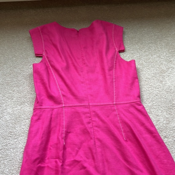 J.Crew Hot Pink Dress With Contrast Stitch Size 8 - Picture 7 of 9